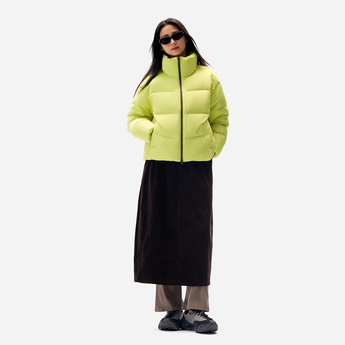 李宁正品火锅羽绒系列女子防泼水舒适百搭保暖立领羽绒服AYMV396