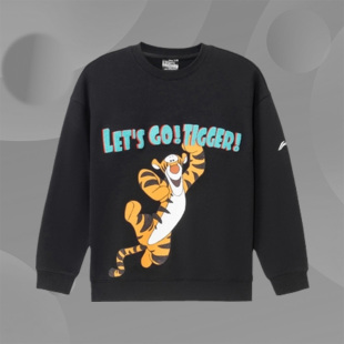 李宁X跳跳虎系列男女情侣同款 印花宽松套头休闲卫衣AWDRH37