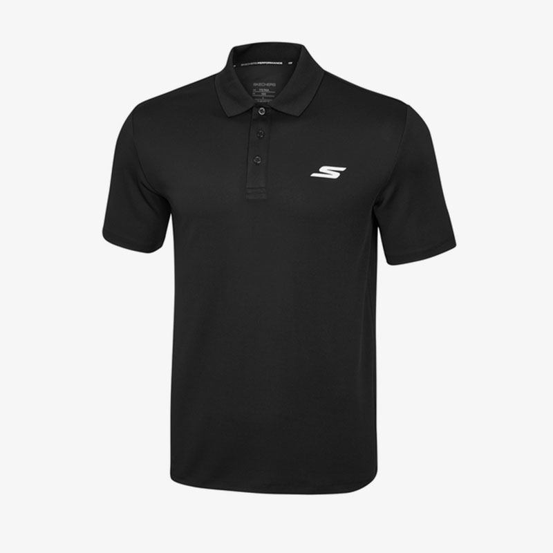 Skechers/斯凯奇正品当季新款休闲翻领男子运动短袖T恤