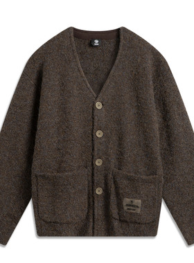 李宁正品篮球系列男子潮流舒适百搭宽松休闲开衫编织衫AMBU255