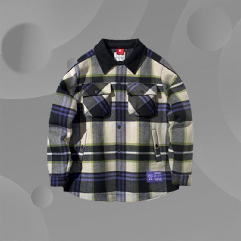 新品李宁反伍BADFIVE篮球情侣款格子休闲翻领短棉服AJMQ013