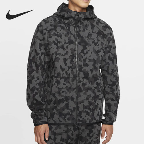Nike/耐克正品NSW TECH FLEECE男子全长拉链开襟印花连帽衫CJ5976