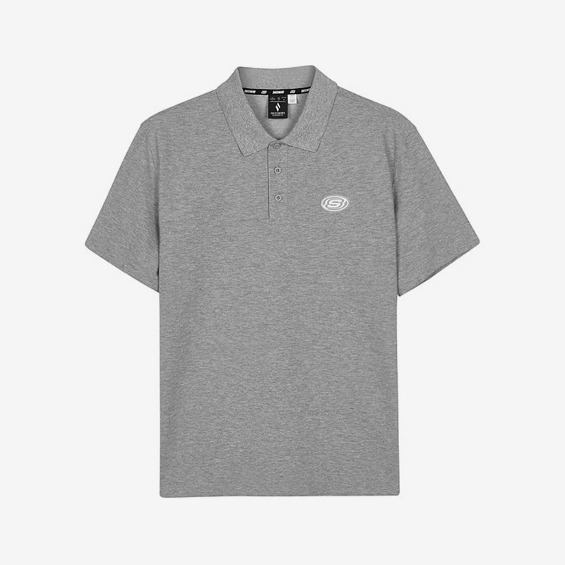 Skechers/斯凯奇正品新款男士柔软透气休闲运动针织POLO衫