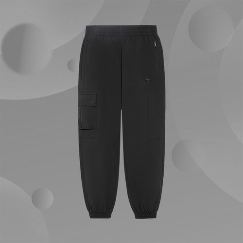 李宁梭织运动休闲男子透气长裤