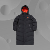 中长款 李宁正品 羽绒服男女大童户外连帽冬季 白鸭绒运动服YYMQ039