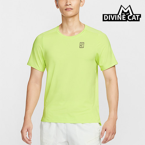 Nike/耐克正品Dri-FIT男士透气网球修身圆领运动短袖FZ6911-736