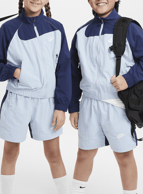 Nike/耐克正品新款夏季大童梭织全长拉链开襟夹克FN9134-440