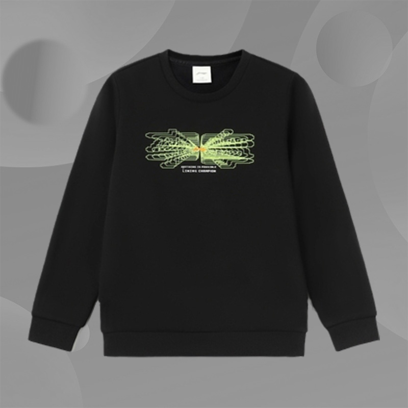 李宁男大童运动生活系列加绒套头运动卫衣年秋季新款YWDR563