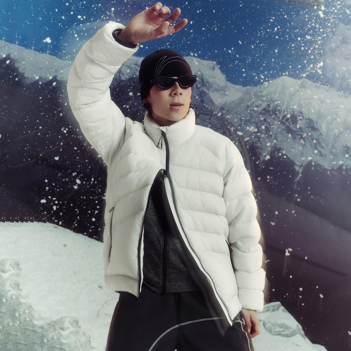 李宁正品火锅羽绒系列男子运动时尚百搭保暖立领羽绒服AYMV409