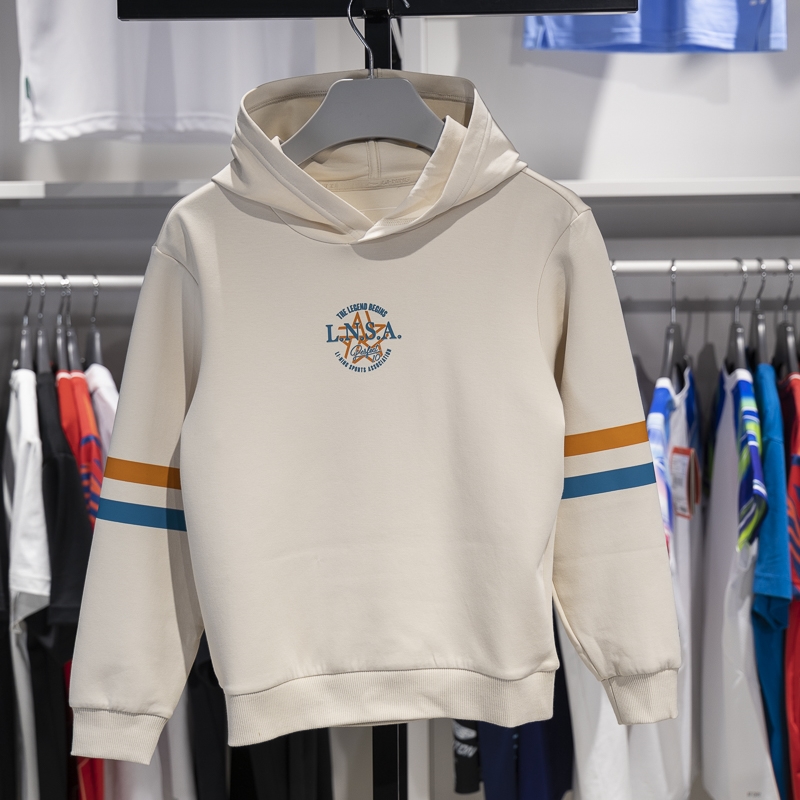 李宁正品动生活系列男大童时尚撞色高弹宽松连帽卫衣YWDU197-1