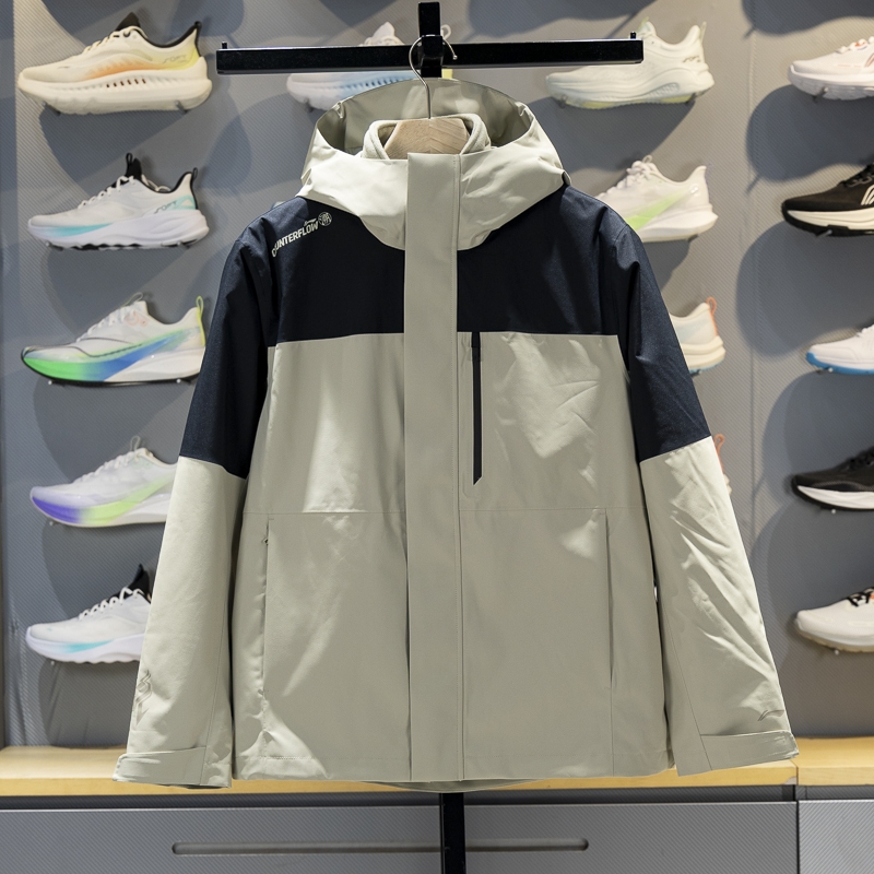 李宁正品户外CF溯男女同款三合一加绒防泼水宽松冲锋衣AEMV057-3