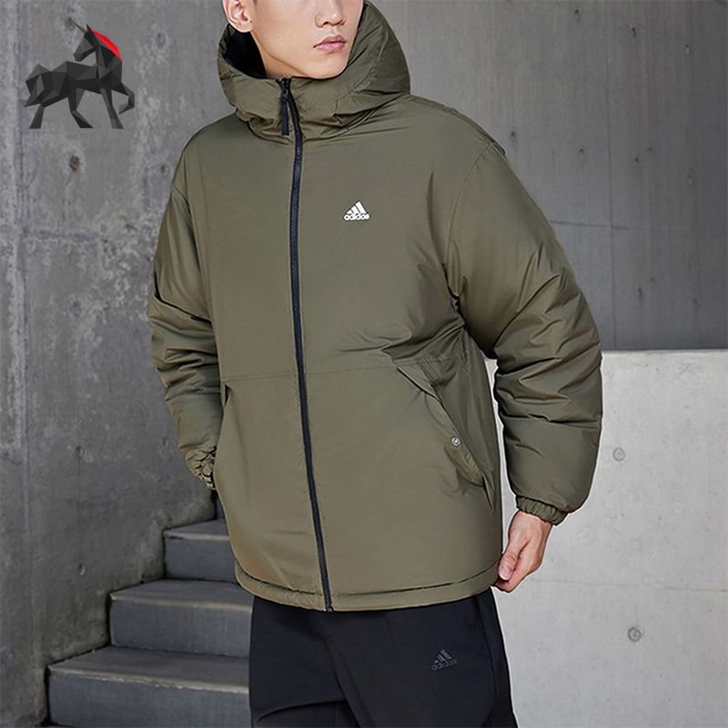 Adidas/阿迪达斯正品男士双面穿运动保暖羽绒服IV7569 JM9129