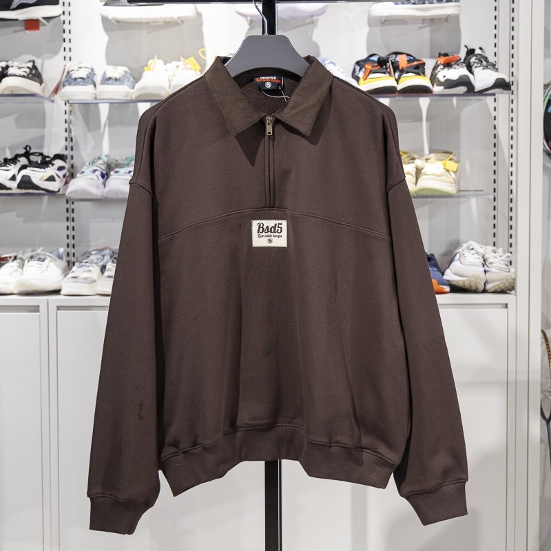 李宁正品新款反伍BADFIVE男子复古翻领宽松休闲套头卫衣AWDV295-2