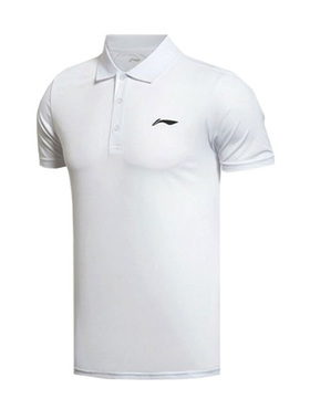 Lining/李宁正品秋季男子纯色透气吸汗运动短袖polo衫APLS131