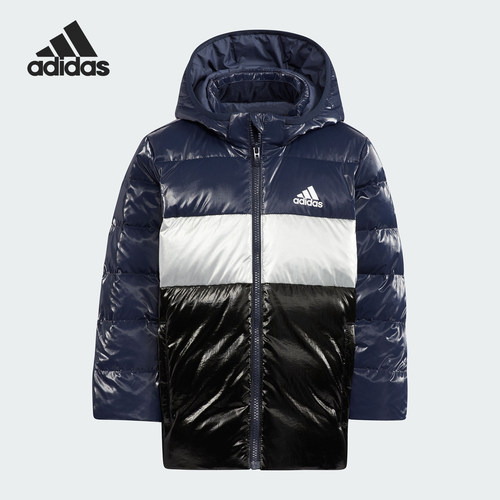 Adidas/阿迪达斯正品运动小童连帽复古潮流保暖羽绒服HM9645