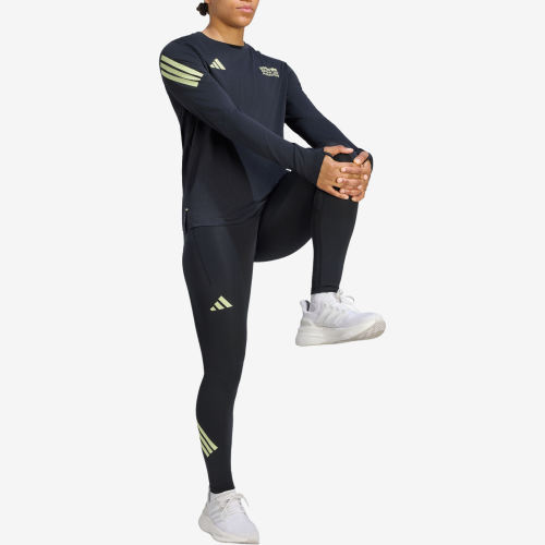 Adidas阿迪达斯正品女子跑步速干条纹圆领长袖跑步T恤KG8245