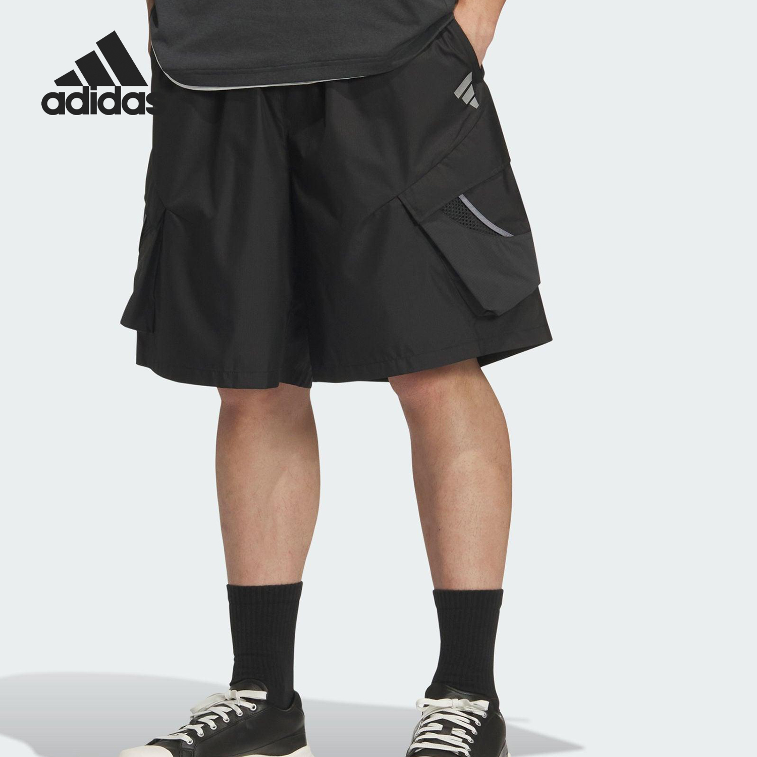 Adidas/阿迪达斯正品2025夏季款男士宽松梭织运动短裤KF0672