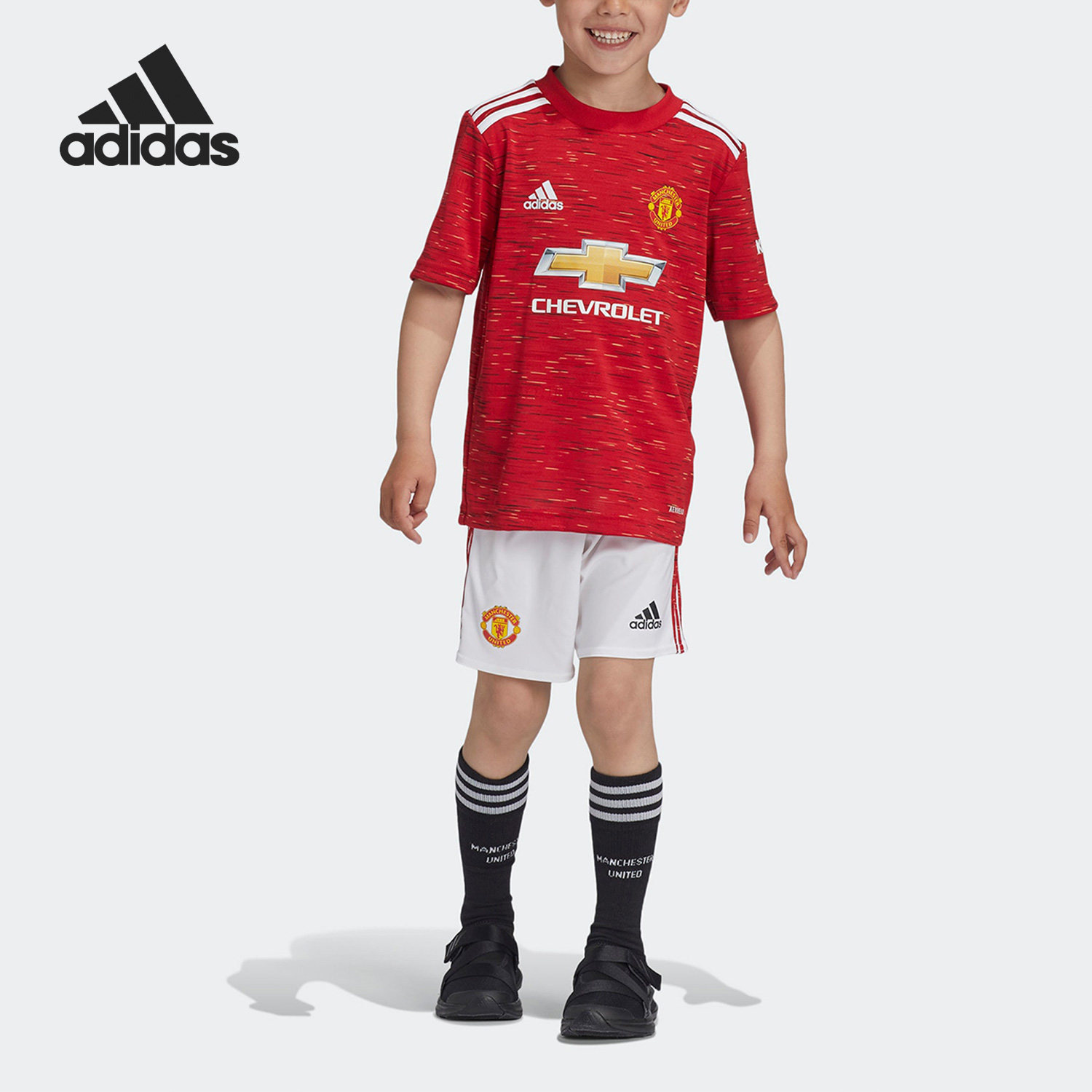 Adidas/阿迪达斯正品小童短袖短裤袜子足球运动套装 FM4288