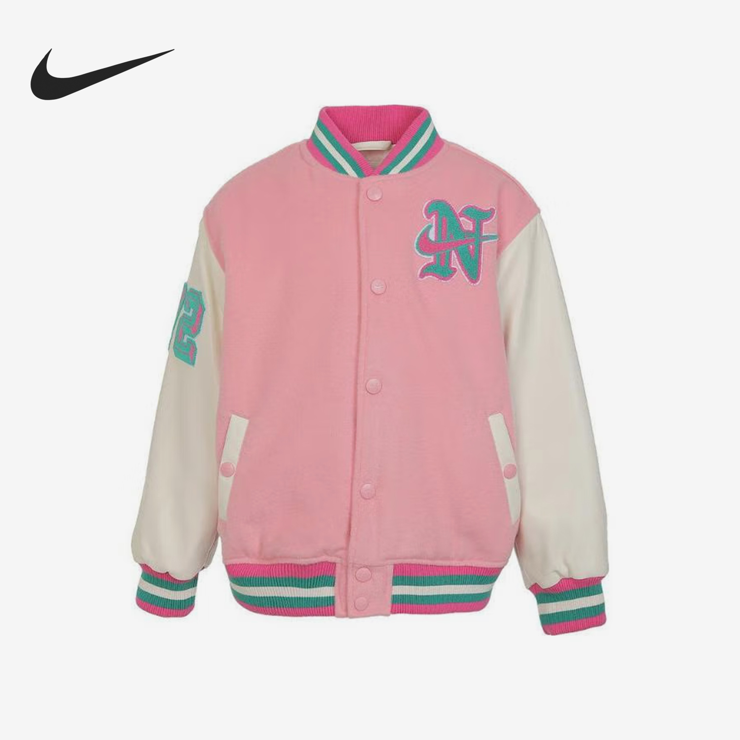 Nike/耐克正品冬季款大童保暖拼接立领时尚棉服FV3140-690