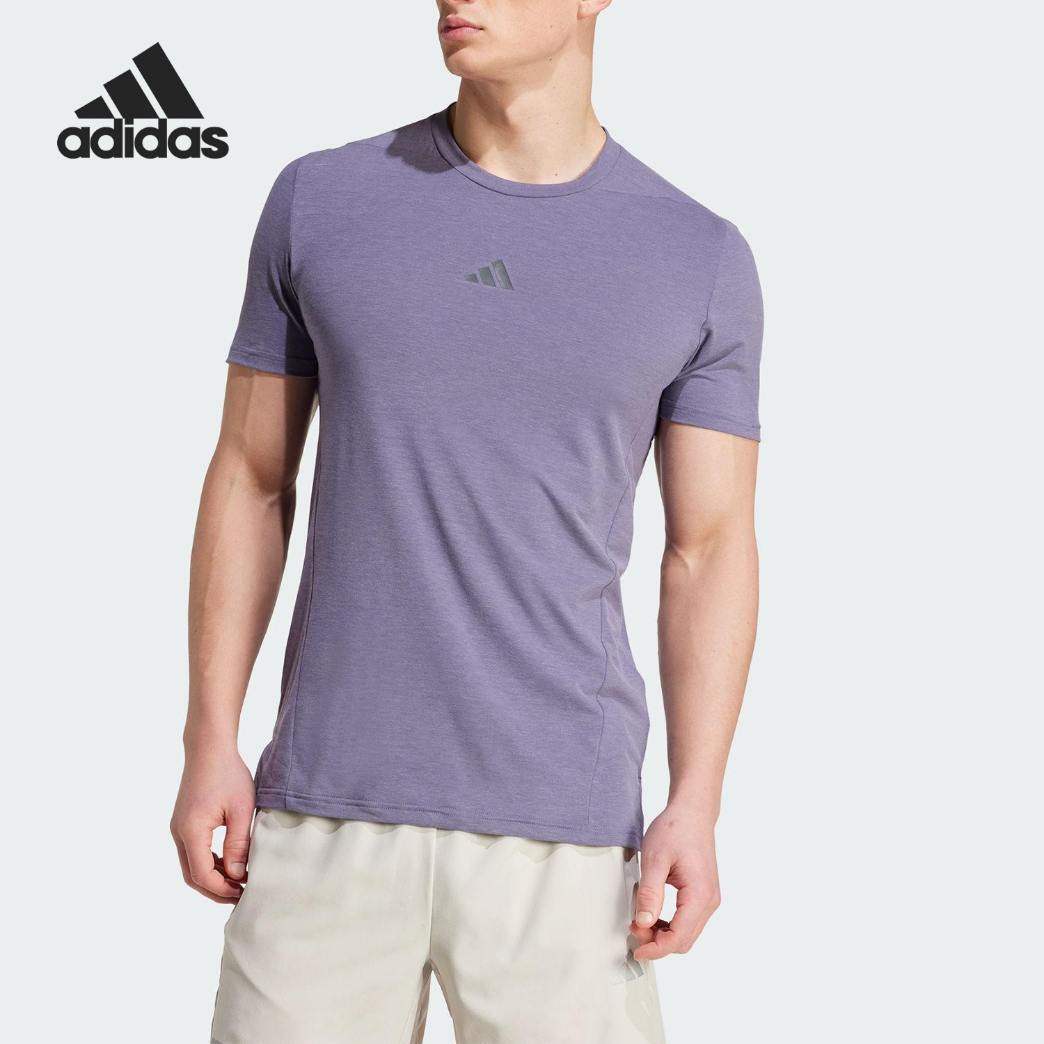 Adidas/阿迪达斯正品D4T TEE男士运动圆领训练透气短袖JX3289