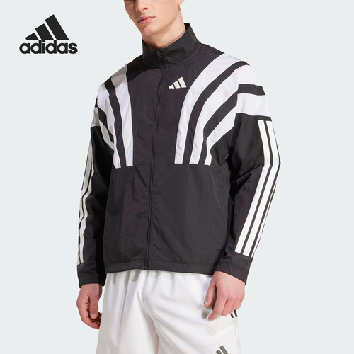 Adidas/阿迪达斯正品2025秋季款男士跑步立领运动外套HZ3692