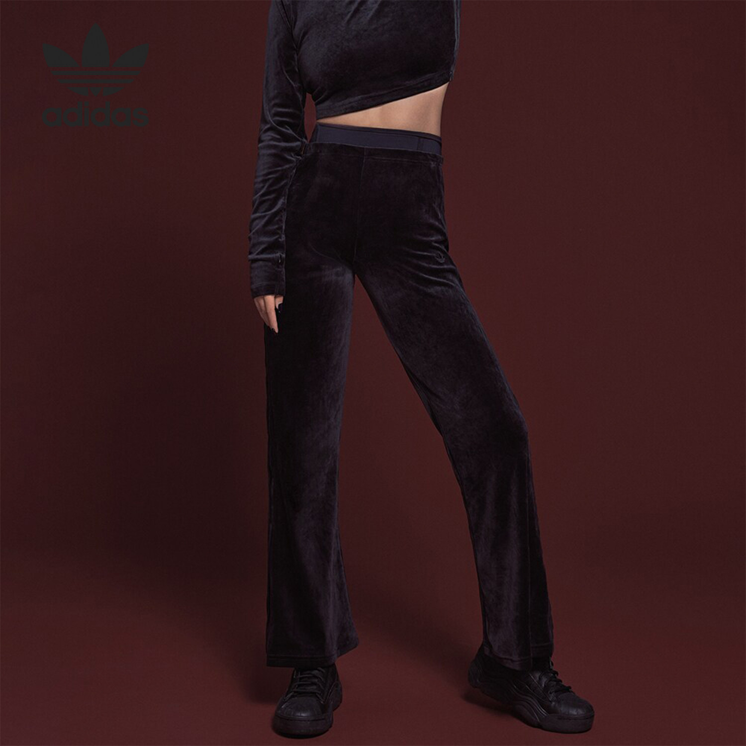 /阿迪达斯正品女士喇叭裤