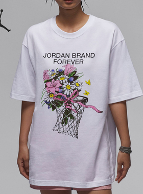 Nike/耐克正品JORDAN女士宽松透气休闲运动短袖FV7120-100