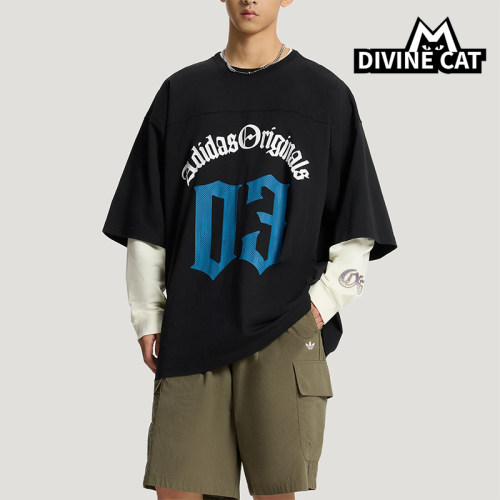 Adidas/阿迪达斯正品三叶草男士透气运动时尚字母短袖T恤KT3039
