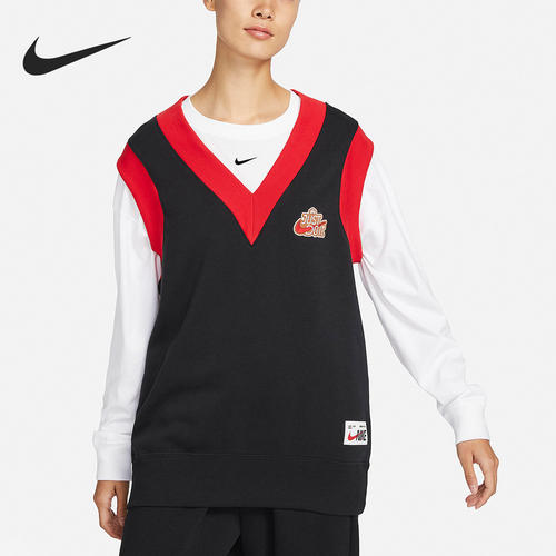 Nike/耐克正品秋冬新款女子运动休闲V领针织马甲FD6402-010