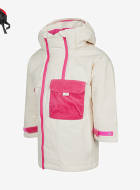 Adidas/阿迪达斯正品冬小童鸭绒保暖连帽羽绒服 H40337