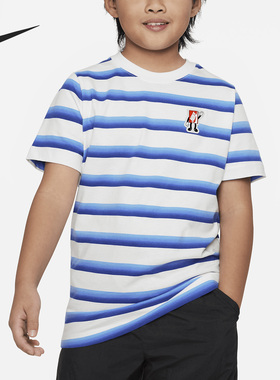 Nike/耐克正品夏季新款大童条纹运动短袖T恤FD0843-100