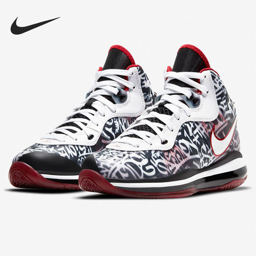 Nike/耐克正品当季新款大童休闲黑红涂鸦实战篮球鞋DH3237-001