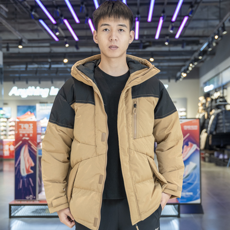 Lining/李宁正品冬季新款男女同款舒适保暖宽松连帽羽绒服AYMT065