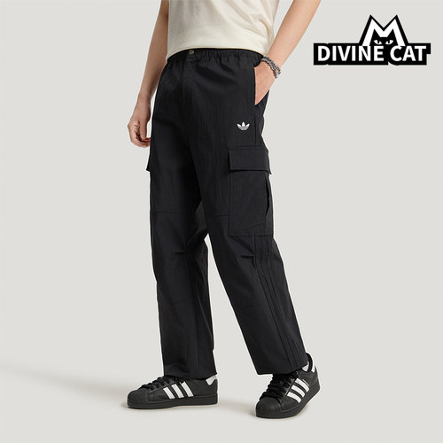 Adidas/阿迪达斯正品三叶草CARGOPANT新款男经典黑色工装裤LE7350
