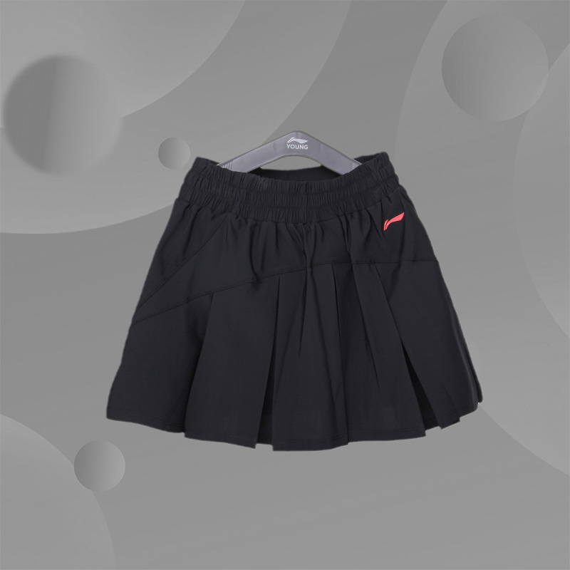 李宁正品 运动短女童22 夏新款运动生活 系列印花透气短裙YSKS126