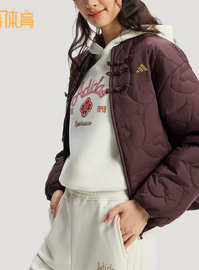 Adidas/阿迪达斯正品冬季女士宽松保暖运动休闲复古棉服KS0629