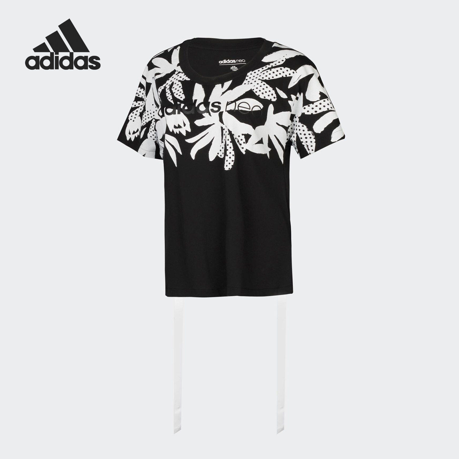 Adidas/阿迪达斯正品NEO女士运动休闲时尚印花短袖T恤DW9127