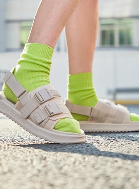 李宁正品夏季新款男子舒适透气魔术贴休闲运动沙滩鞋凉鞋AGUS009