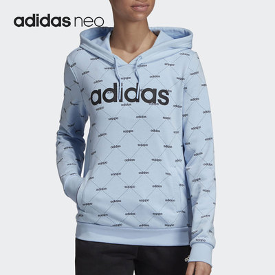 Adidas/阿迪达斯正品NEO女子时尚休闲连帽套头卫衣 EI6253