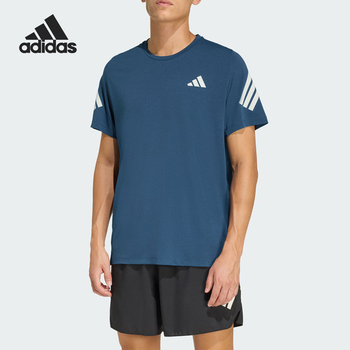 Adidas/阿迪达斯正品2026男士圆领舒适跑步运动短袖T恤JZ7692