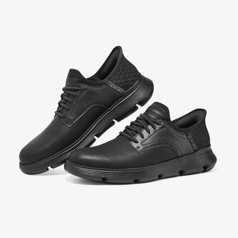 Skechers/斯凯奇正品Slip ins闪穿男子一脚蹬商务休闲皮鞋