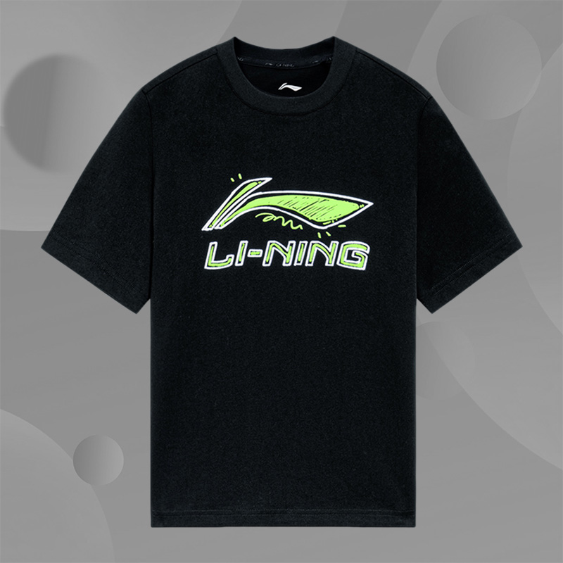 Lining/李宁正品男女小大童运动生活系列宽松透气短袖T恤YHSS203