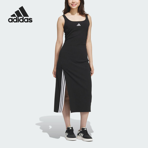 Adidas/阿迪达斯正品STORY DRESS女士长款开叉连衣裙KB7758
