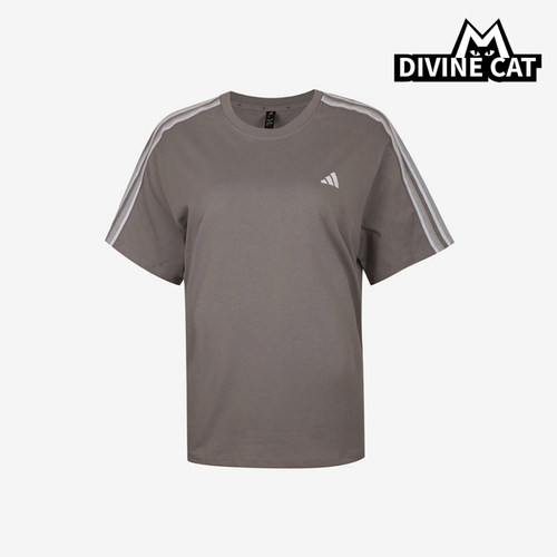 Adidas/阿迪达斯正品女士套头圆领条纹休闲运动短袖T恤KZ1541