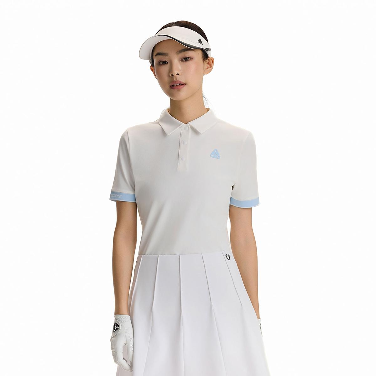 李宁正品高尔夫系列女子抗紫外线防晒修身运动短袖POLO衫APLV372