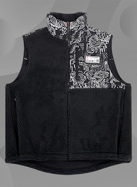 Lining/李宁正品男子花纹满印时尚潮流保暖运动马甲背心AMDR065