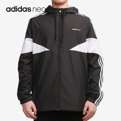 Adidas/阿迪达斯正品neo男子休闲运动连帽拉链夹克外套GP5709