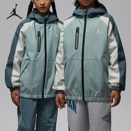 Nike/耐克正品JORDAN大童连帽拼接梭织运动外套IR8010-055