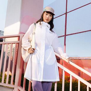 李宁健身系列女子冰感舒适防晒长款收腰宽松运动风衣AFDV442