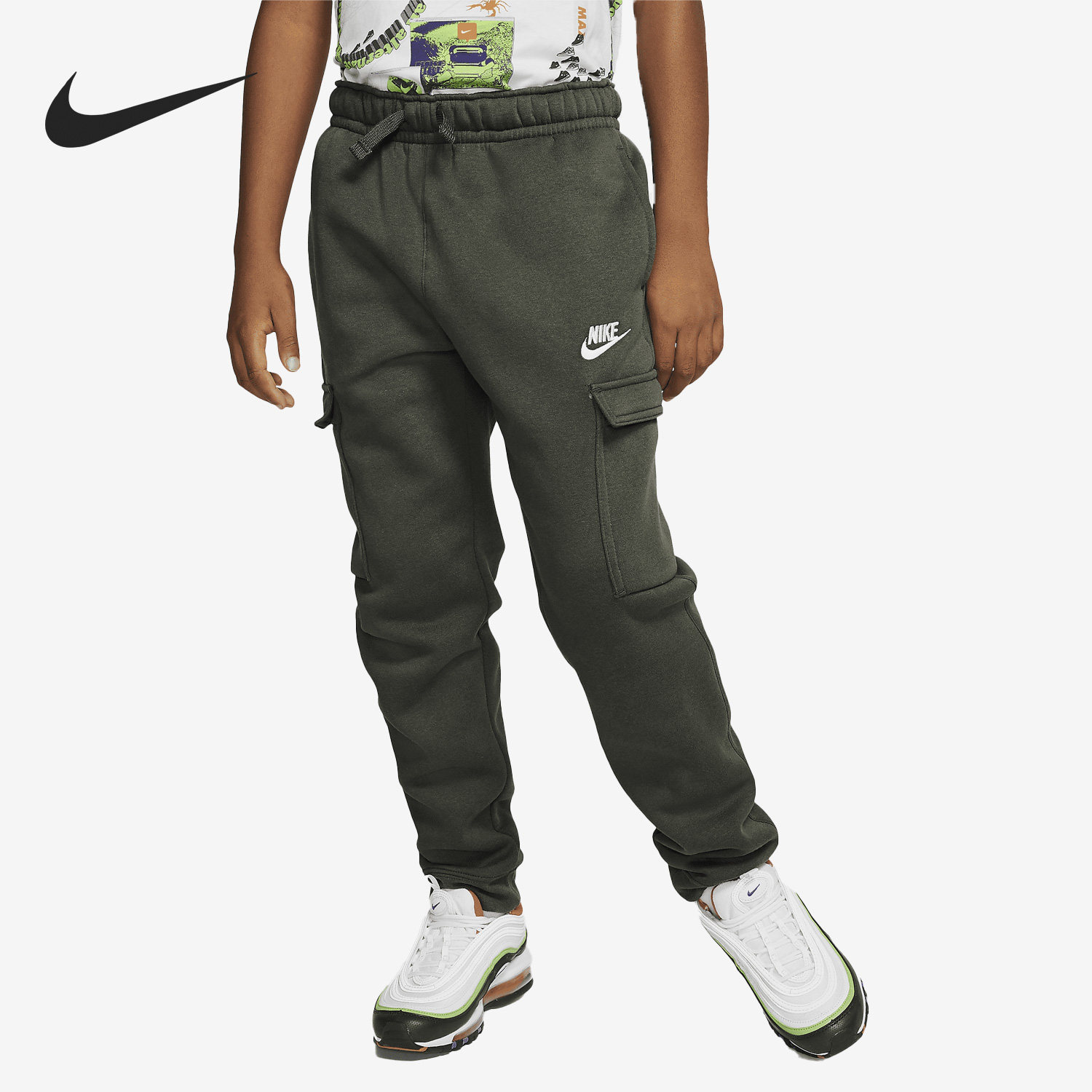 Nike/耐克正品新款大童休闲宽松针织加绒运动长裤CQ4298-325